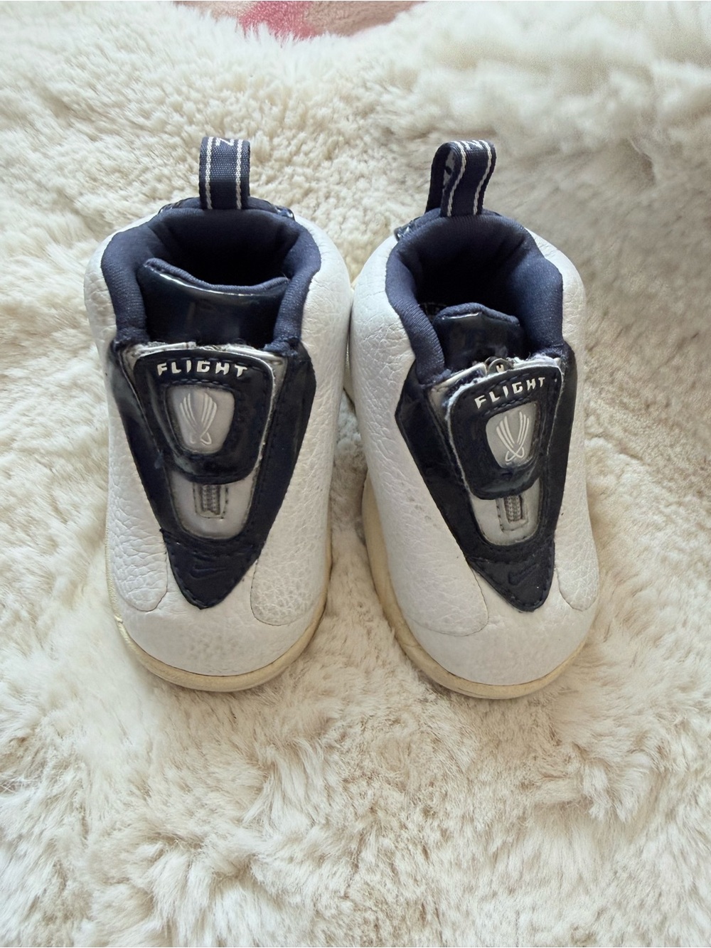 Nike Kids White and Navy Flight Slip-On Sneakers